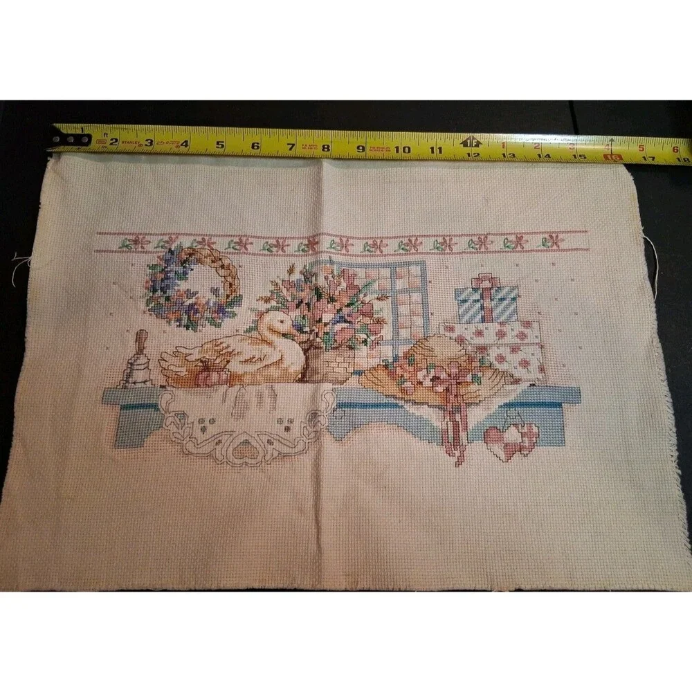 Cross Stitch Canvas Vintage Dimensions Completed
